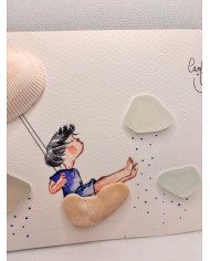 ILUSTRAIÓN acuarela pintada a mano con cristal marino