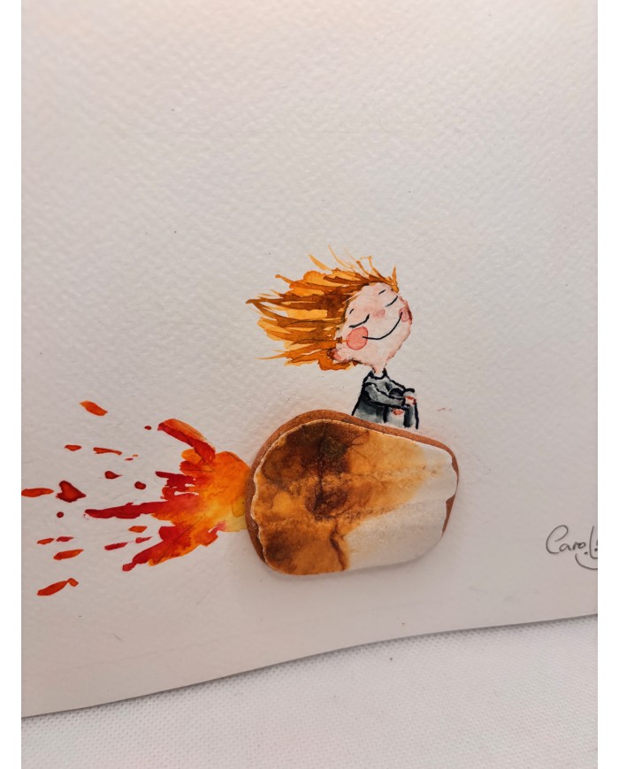 ILUSTRACIÓN  acuarela pintada a mano con un trocito de ma1