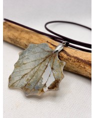 COLLAR de hoja natural de álamo artesano