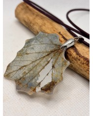 COLLAR de hoja natural de álamo artesano