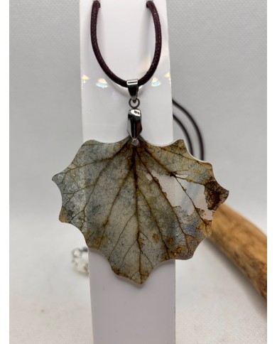 COLLAR de hoja natural de álamo artesano