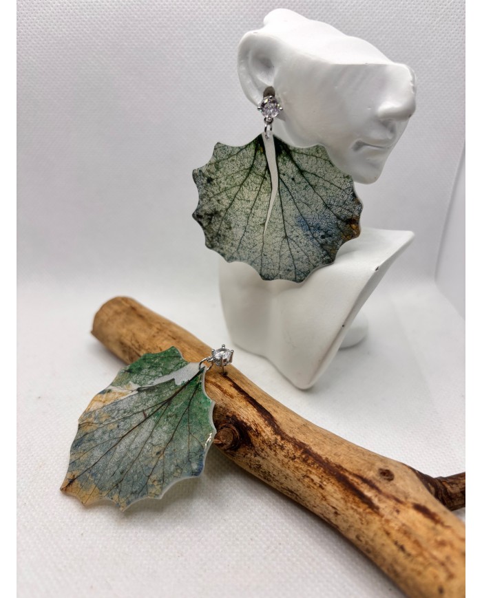 EDICIÓN LIMITADA pendientes artesanos de hoja natural