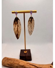 EDICIÓN LIMITADA pendientes artesanos de hoja natural