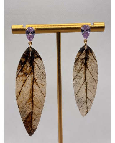 EDICIÓN LIMITADA pendientes artesanos de hoja natural
