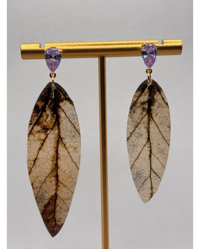 EDICIÓN LIMITADA pendientes artesanos de hoja natural