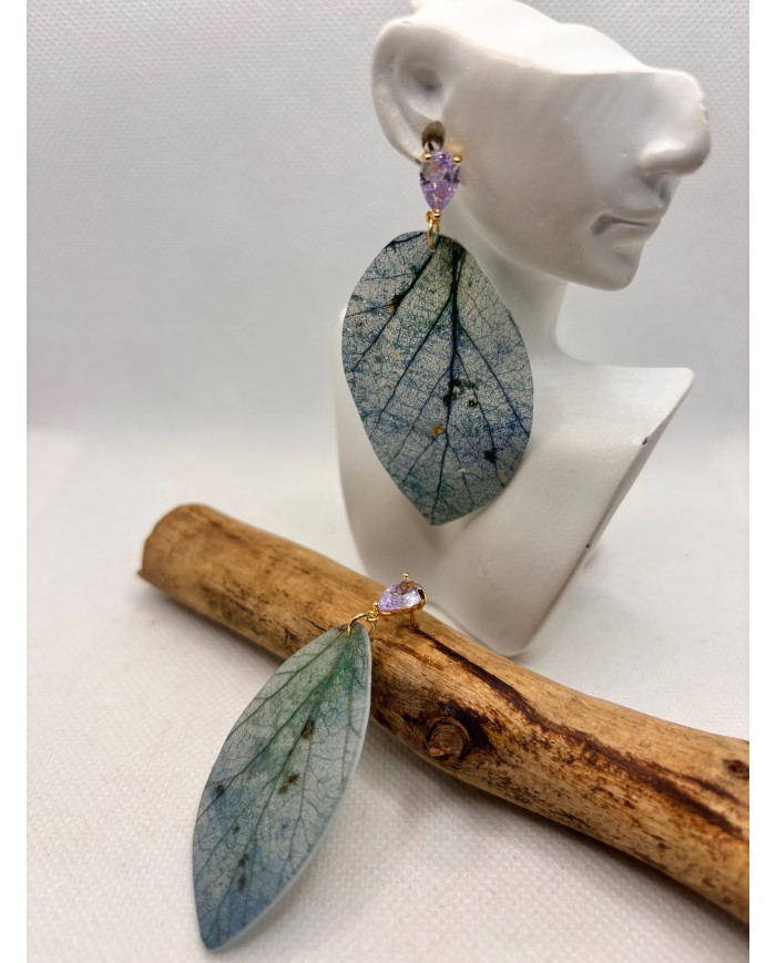EDICIÓN LIMITADA pendientes artesanos de hoja natural