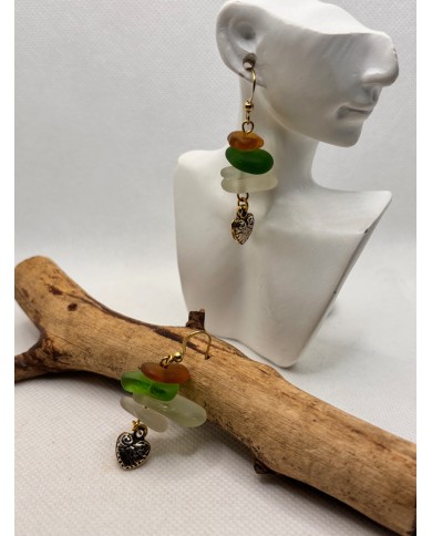 PENDIENTES DE CRISTAL MARINO o lágrimas de sirena