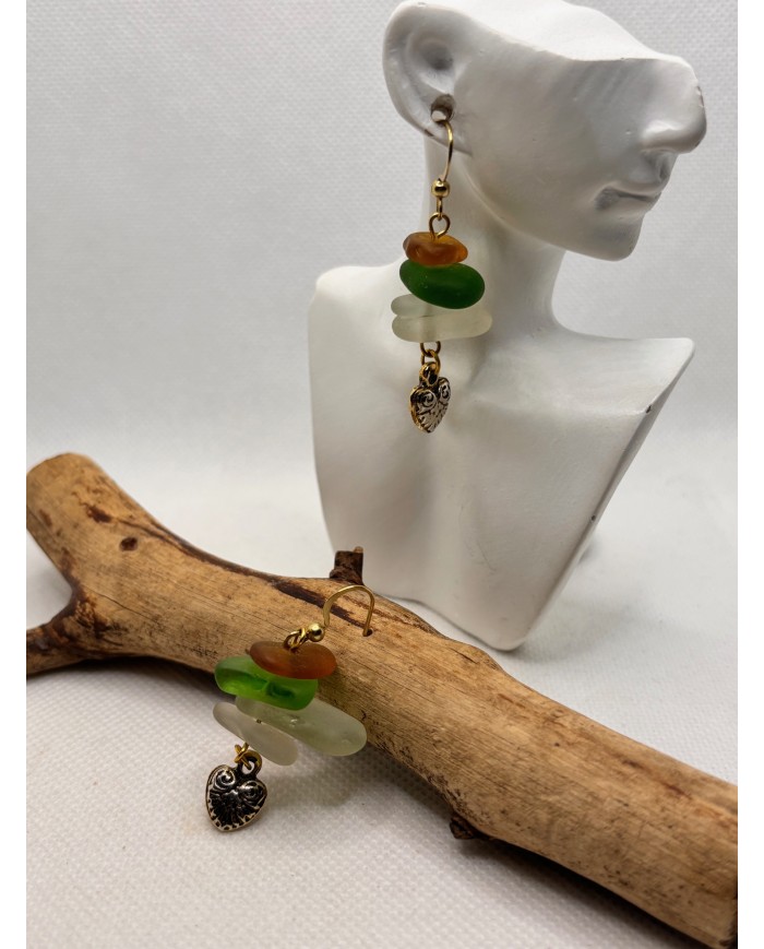 PENDIENTES DE CRISTAL MARINO o lágrimas de sirena