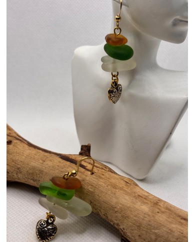 PENDIENTES DE CRISTAL MARINO o lágrimas de sirena