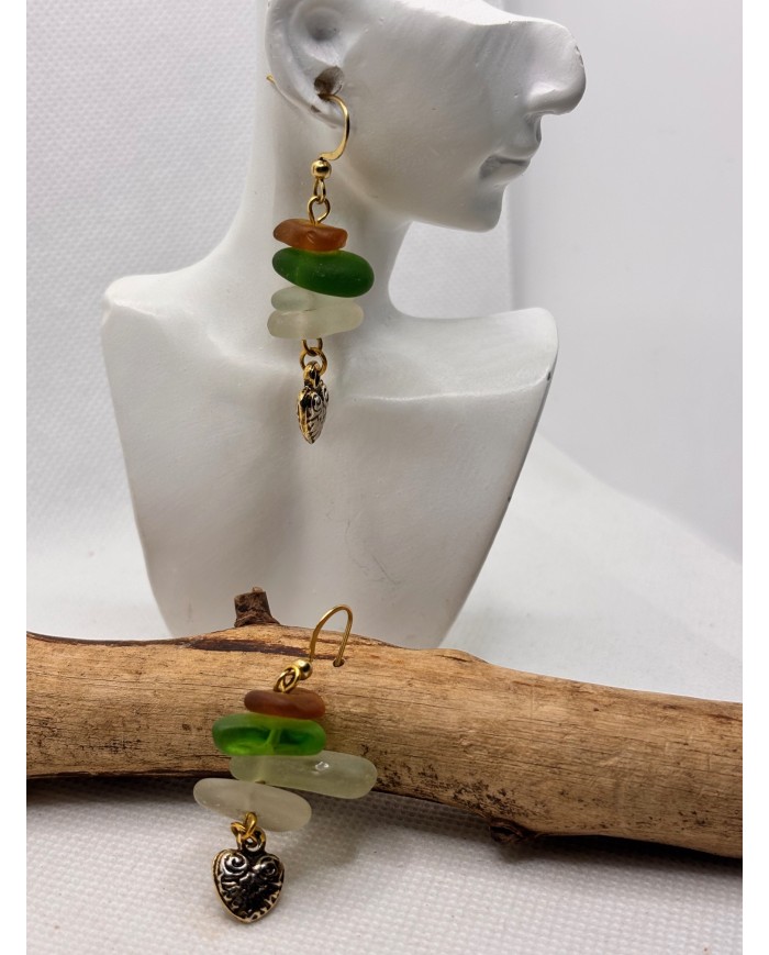 PENDIENTES DE CRISTAL MARINO o lágrimas de sirena