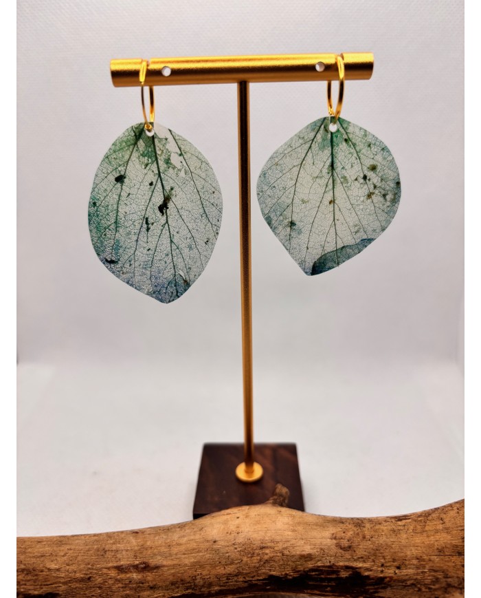 EDICIÓN ESPECIAL PLATA pendientes de hoja natural
