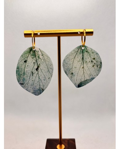 EDICIÓN ESPECIAL PLATA pendientes de hoja natural