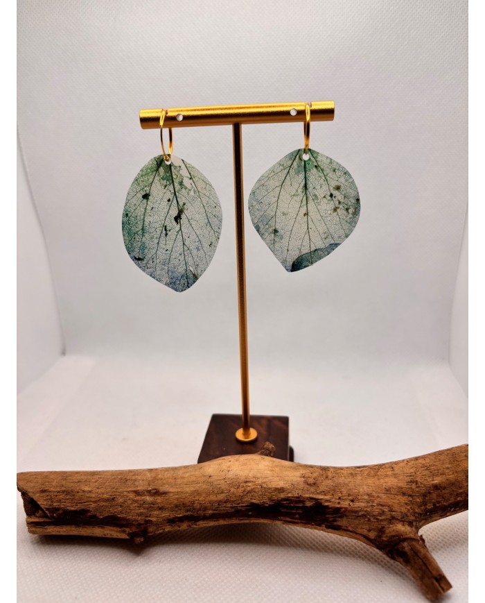 EDICIÓN ESPECIAL PLATA pendientes de hoja natural
