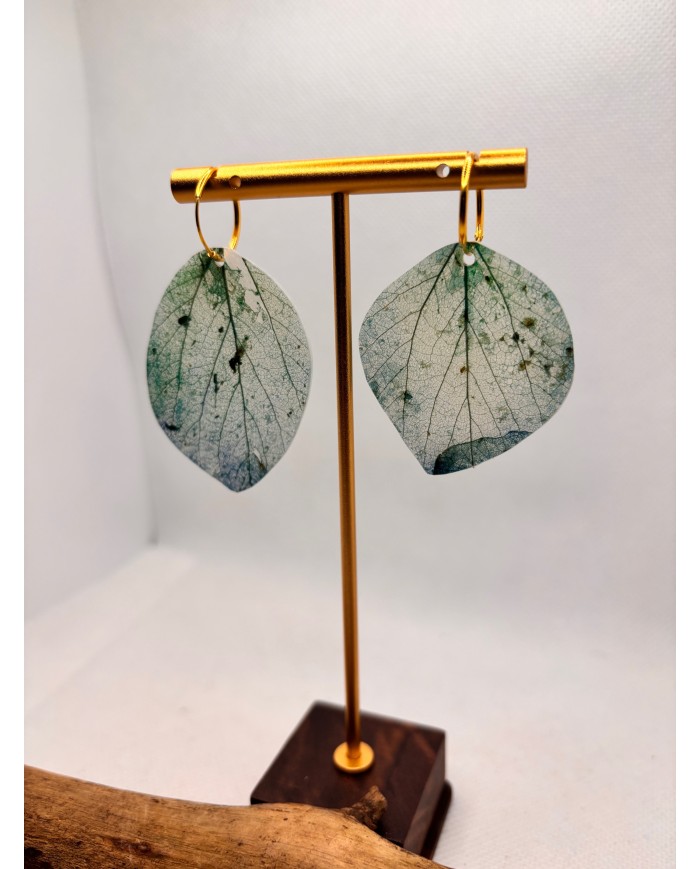 EDICIÓN ESPECIAL PLATA pendientes de hoja natural