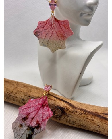 EDICIÓN LIMITADA "TODO AMOR" pendientes artesanoss de hoja natural