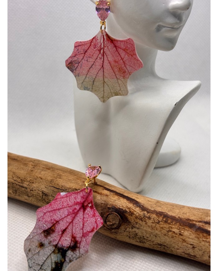 EDICIÓN LIMITADA "TODO AMOR" pendientes artesanoss de hoja natural