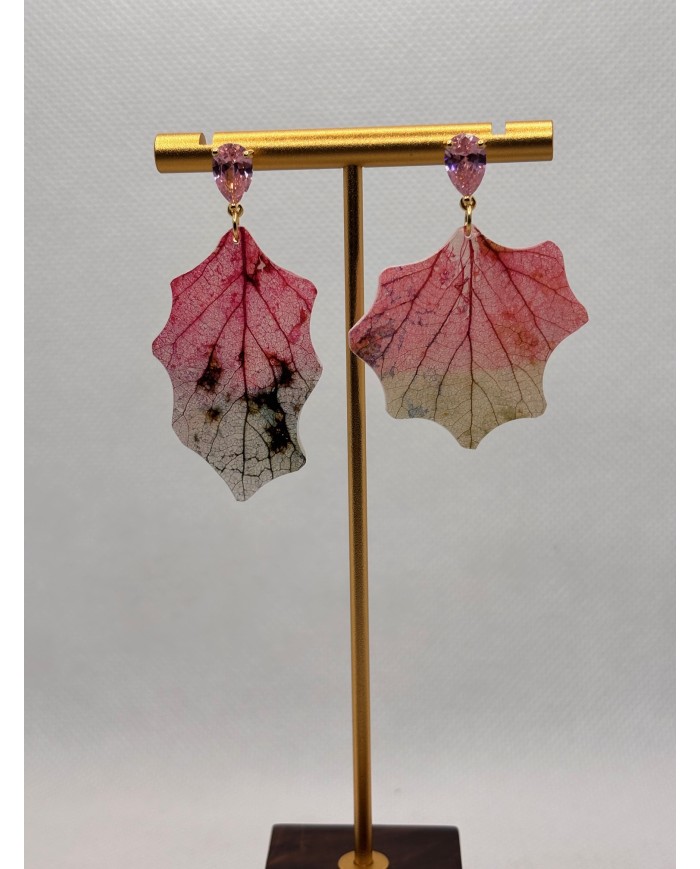 EDICIÓN LIMITADA "TODO AMOR" pendientes artesanoss de hoja natural