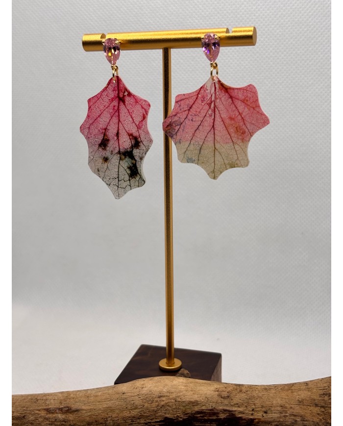 EDICIÓN LIMITADA "TODO AMOR" pendientes artesanoss de hoja natural