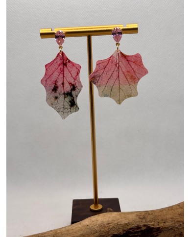 EDICIÓN LIMITADA "TODO AMOR" pendientes artesanoss de hoja natural