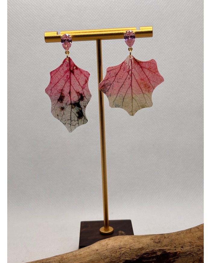 EDICIÓN LIMITADA "TODO AMOR" pendientes artesanoss de hoja natural