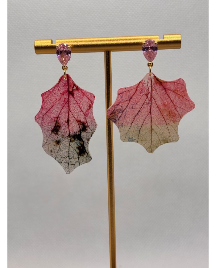 EDICIÓN LIMITADA "TODO AMOR" pendientes artesanoss de hoja natural