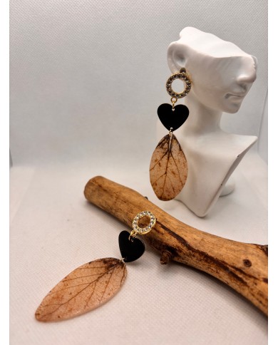 EDICIÓN LIMITADA "TODO AMOR" pendientes de hoja natural artesanos