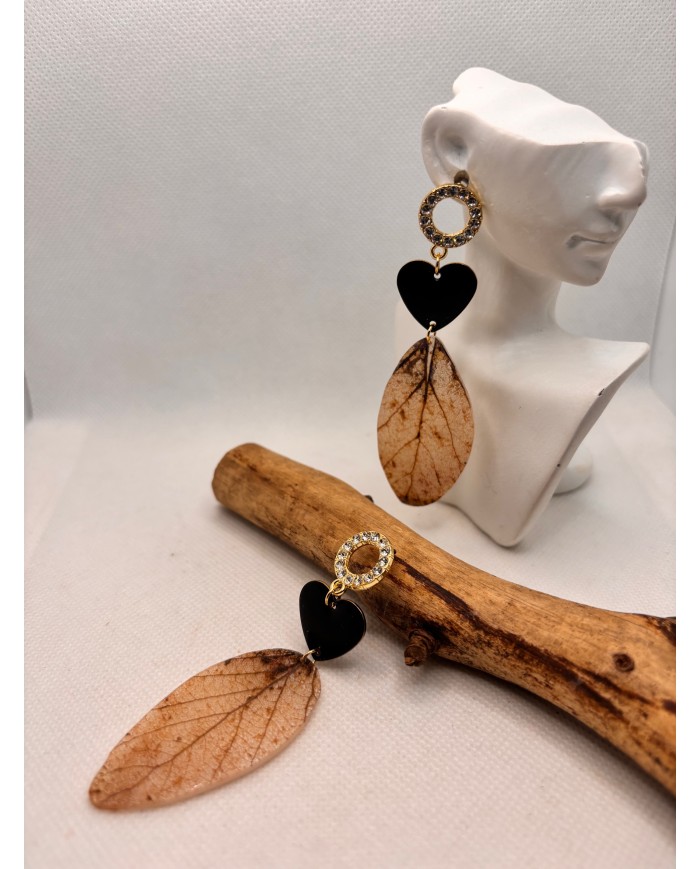 EDICIÓN LIMITADA "TODO AMOR" pendientes de hoja natural artesanos