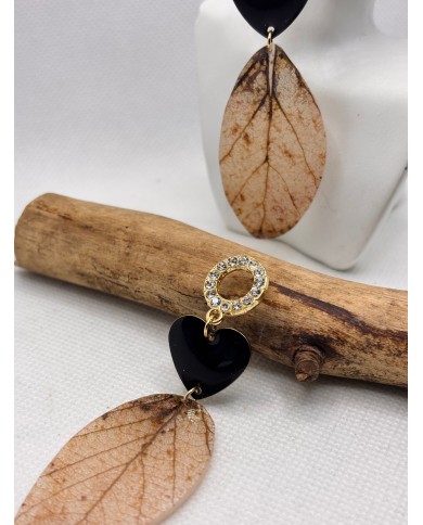 EDICIÓN LIMITADA "TODO AMOR" pendientes de hoja natural artesanos