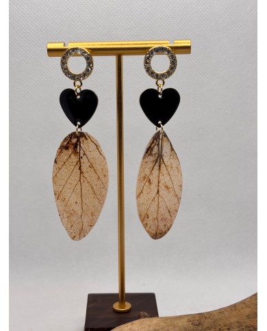 EDICIÓN LIMITADA "TODO AMOR" pendientes de hoja natural artesanos