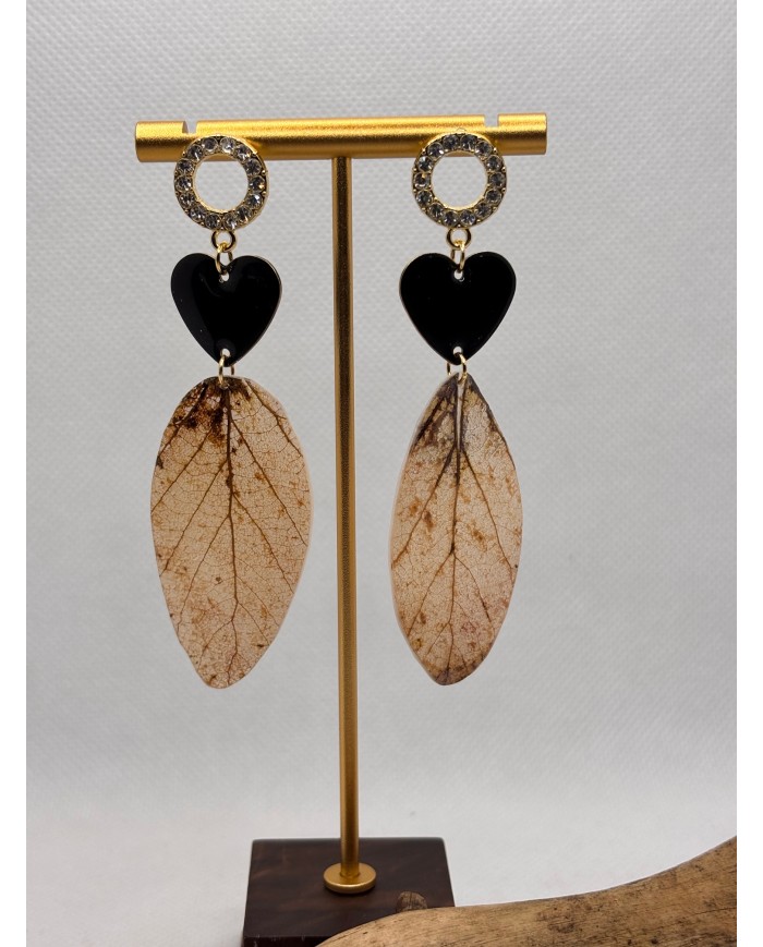 EDICIÓN LIMITADA "TODO AMOR" pendientes de hoja natural artesanos