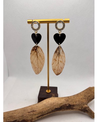 EDICIÓN LIMITADA "TODO AMOR" pendientes de hoja natural artesanos