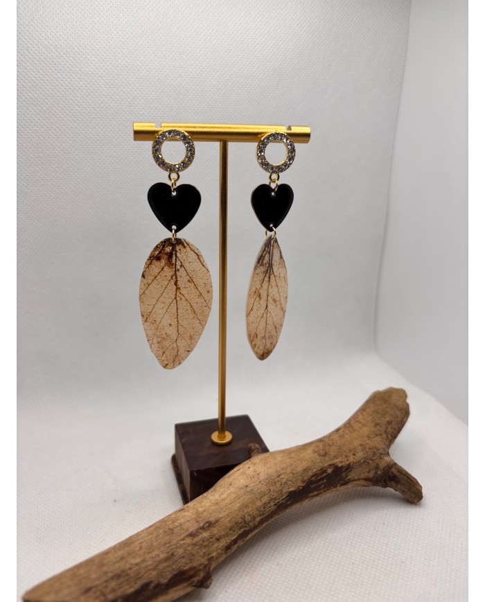 EDICIÓN LIMITADA "TODO AMOR" pendientes de hoja natural artesanos