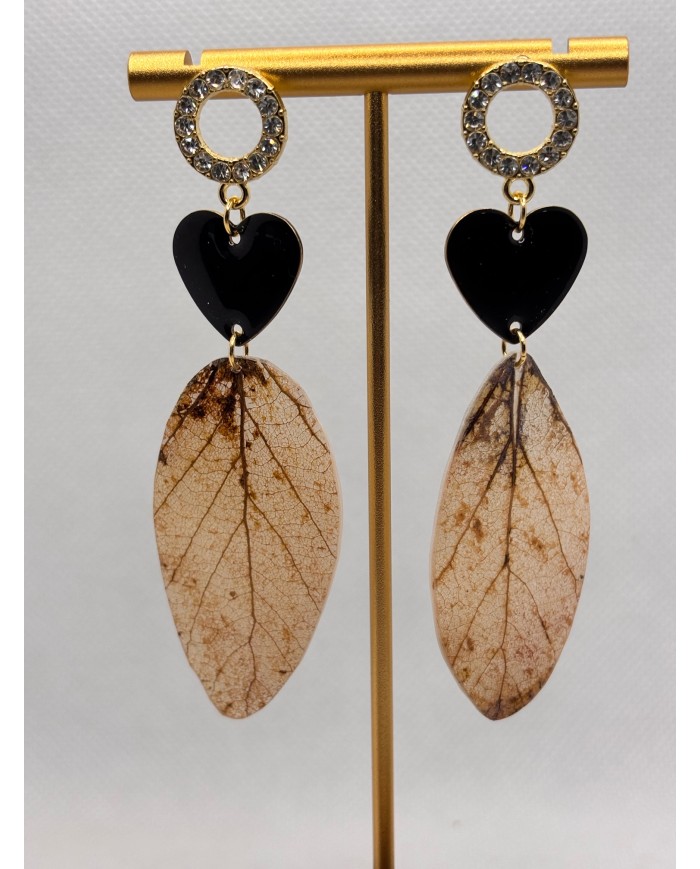 EDICIÓN LIMITADA "TODO AMOR" pendientes de hoja natural artesanos