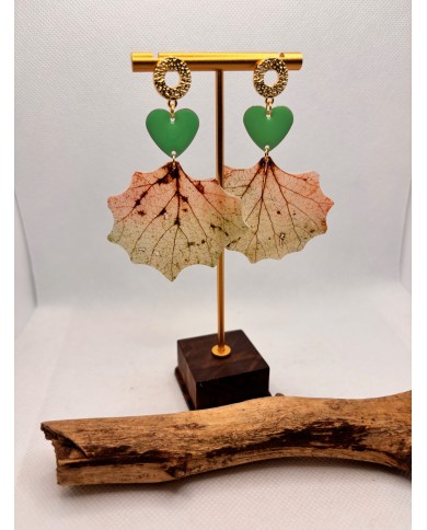 EDICIÓN LIMITADA "TODO AMOR" pendientes artesanos de hoja natural