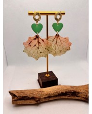 EDICIÓN LIMITADA "TODO AMOR" pendientes artesanos de hoja natural