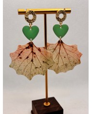 EDICIÓN LIMITADA "TODO AMOR" pendientes artesanos de hoja natural