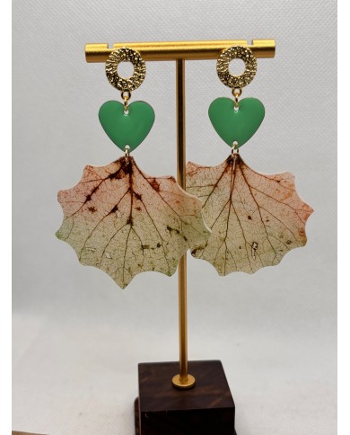 EDICIÓN LIMITADA "TODO AMOR" pendientes artesanos de hoja natural