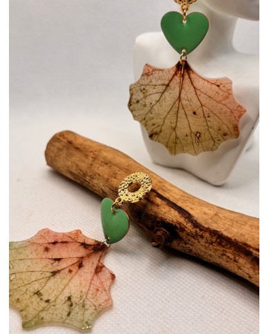 EDICIÓN LIMITADA "TODO AMOR" pendientes artesanos de hoja natural