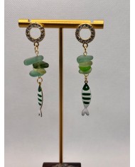 PENDIENTES DE CRISTAL MARINO artesanos