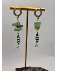 PENDIENTES DE CRISTAL MARINO artesanos