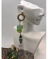 PENDIENTES DE CRISTAL MARINO artesanos