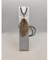 COLLAR ARTESANO de hoja natural esqueletizada