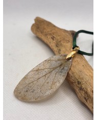COLLAR ARTESANO de hoja natural esqueletizada