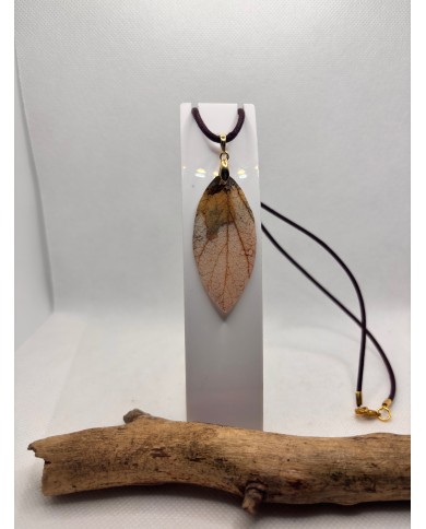 COLLAR ARTESANO DE HOJA NATURAL