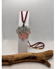 COLLAR ARTESANO HOJA NATURAL esqueletizada