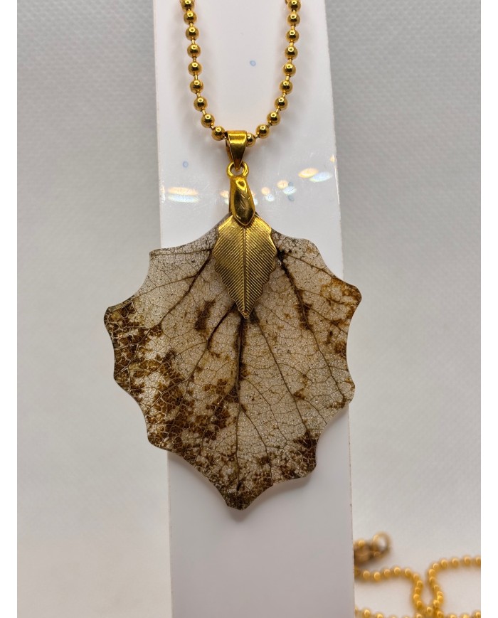 COLLAR ARTESANO DE HOJA NATURAL EDICION LIMITADA