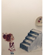 Ilustración pintada a mano con acuarela y cristal marino