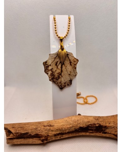 COLLAR ARTESANO DE HOJA NATURAL EDICION LIMITADA