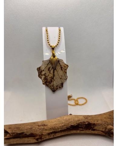 COLLAR ARTESANO DE HOJA NATURAL EDICION LIMITADA