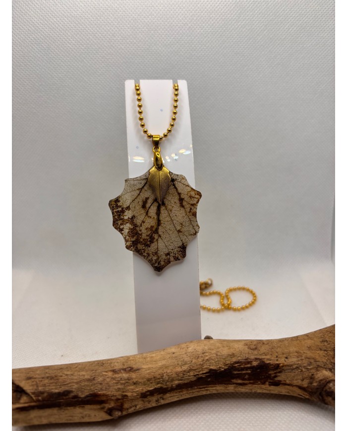 COLLAR ARTESANO DE HOJA NATURAL EDICION LIMITADA